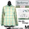 ’S Vintage by Sanyo Long Sleeve Polo Shirt Women’s M Green Check Japan Authorized Tops(USED)