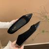 Niche high-end slope bottom pointed thick heel women's shoes spring and summer with skirts fashionable and comfortable splicing single shoes
