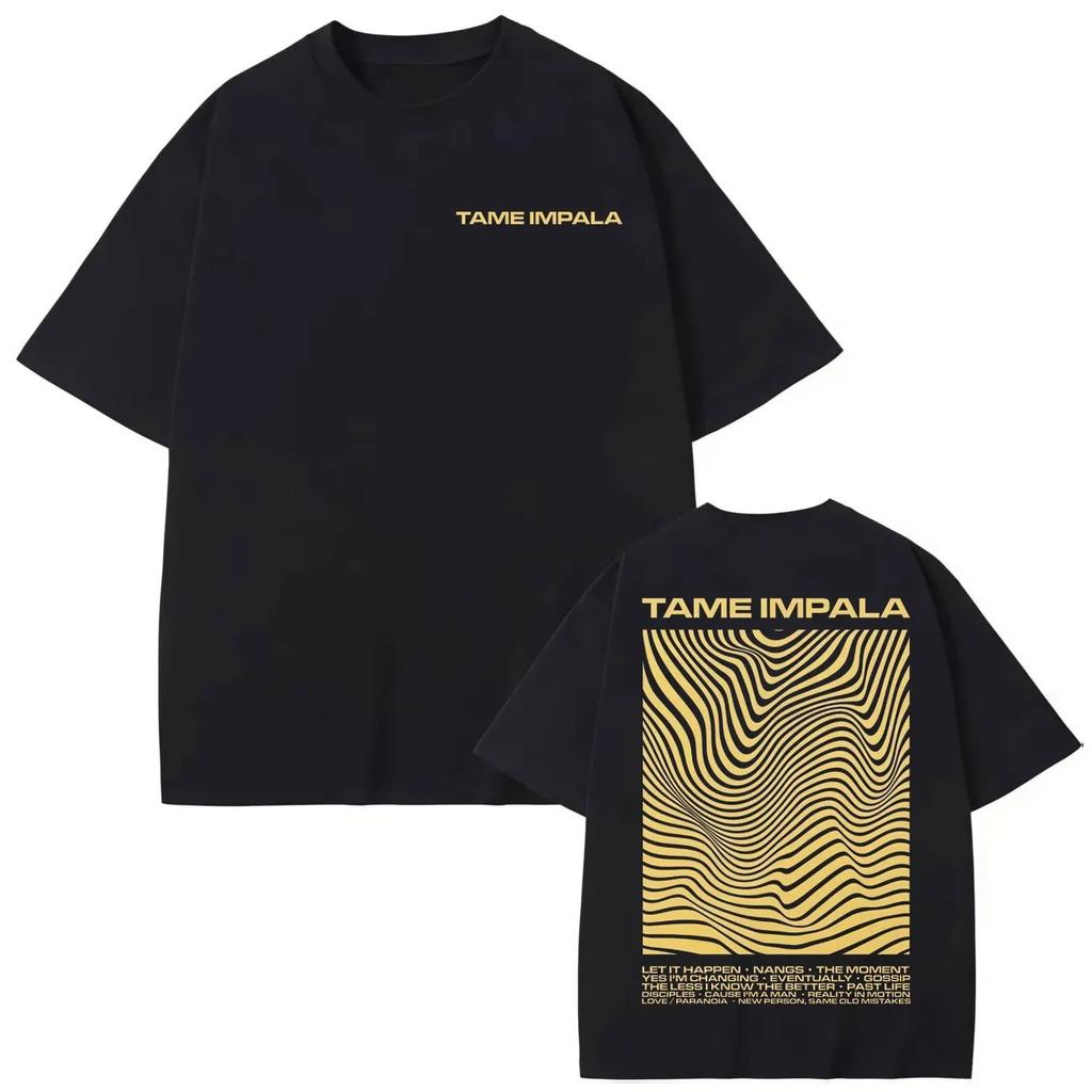 Tame Impala Rock Band Merch TShirt HighQuality Oversized Cotton Short Sleeve Unisex Summer Casual Fashion Streetwear Tshirt