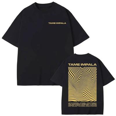Tame Impala Rockband Merch T-Shirt Hohe Qualität Übergroß Baumwolle Kurzarm Unisex Sommer Lässig Mode Streetwear T-Shirt
