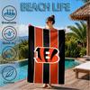 Bengals Team Logo Artwork Beach Towel, Microfiber Beach Towel, Perfect For Pool, Beach, Travel, Home Decor Beach Party Fan Gifts