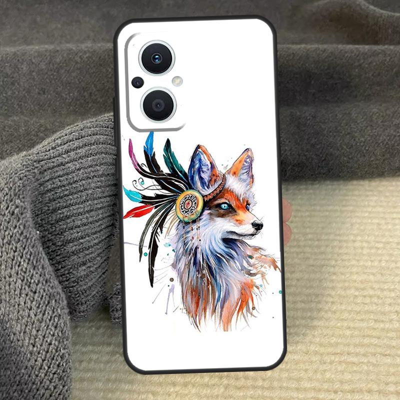 Watercolor Painting The Fox Phone Case For OPPO Reno 12F 12 13 F 11 8T 7 8 10 Pro OPPO Find X5 Lite X3 X6 X8 Pro Cover