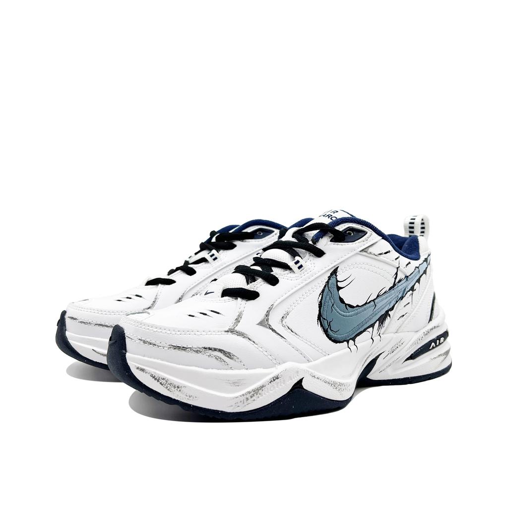 Nike Air Monarch 4 Chunky Sneakers Unisex Low Top White Blue 415445-102(Team1383-)