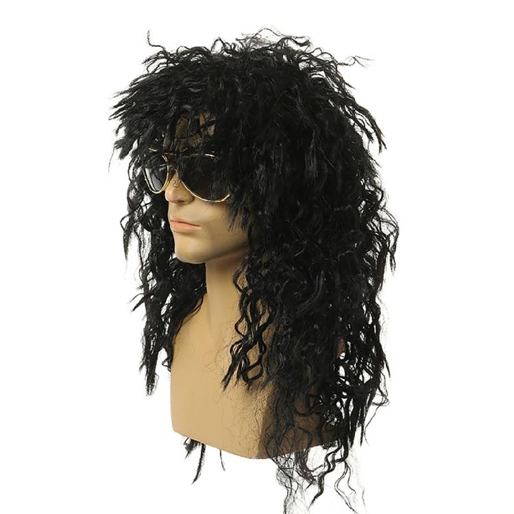 80s Disco Costume Accessories Hippie Glasses Curly Rock Wig Necklace for Unisex