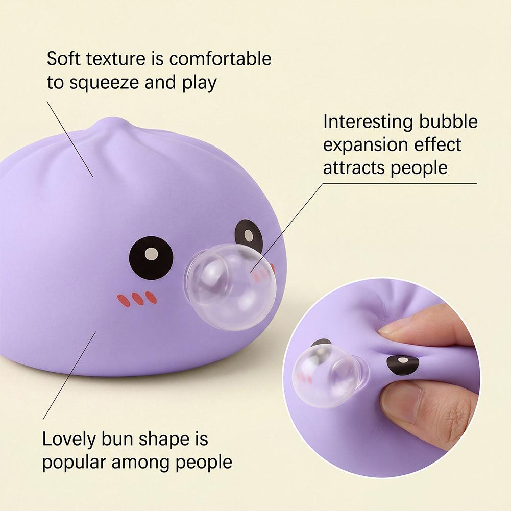 Morbido Giocattolo Spremibile Panino Bao in Silicone con Design a Bolle Soffianti Giocattolo Super Lento Rimbalzante per Sollievo dallo Stress Riduzione dell'Ansia