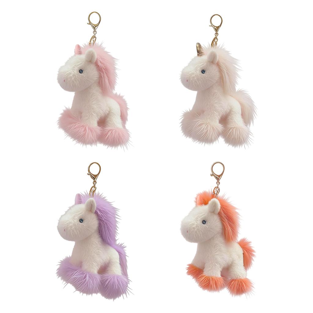 Zodiacal Horse Plush Key Holder Charm Soft And Lightweight Wallet Hanging Decoration Keyring For Purse or Backpack