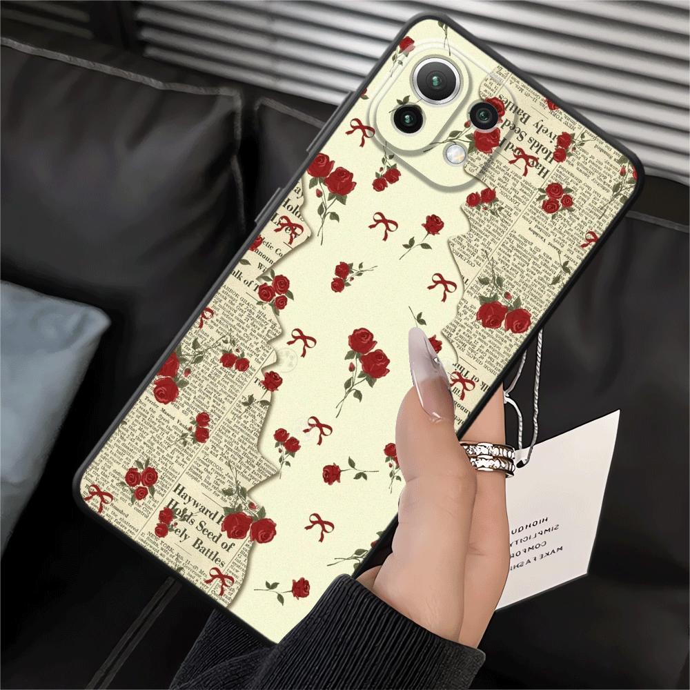 

Funda Phone Cover Case for Xiaomi Mi 13 Lite 12T Pro 11T 10T 14 12 11 12X Rose Bow Xiaomi 12T