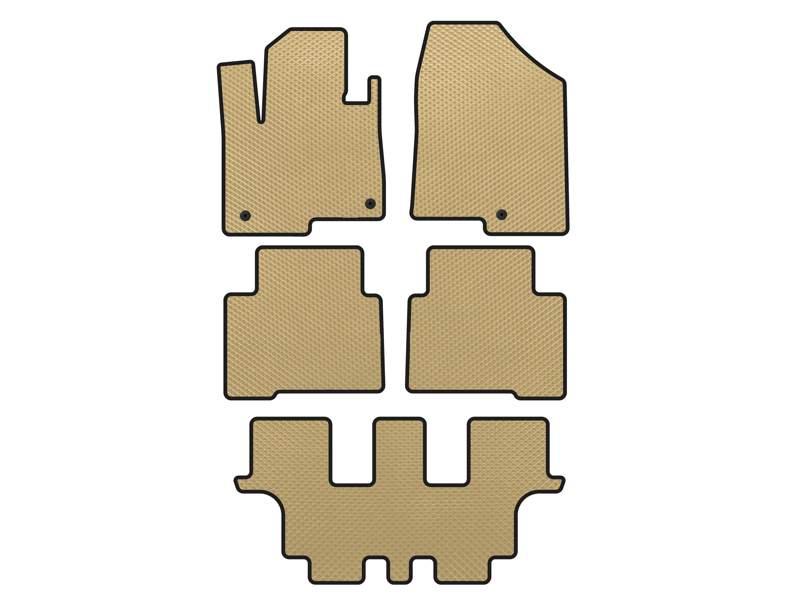 

EVA mats (3 rows, for Grand, Beige) for Hyundai Santa Fe 4 2018-2023