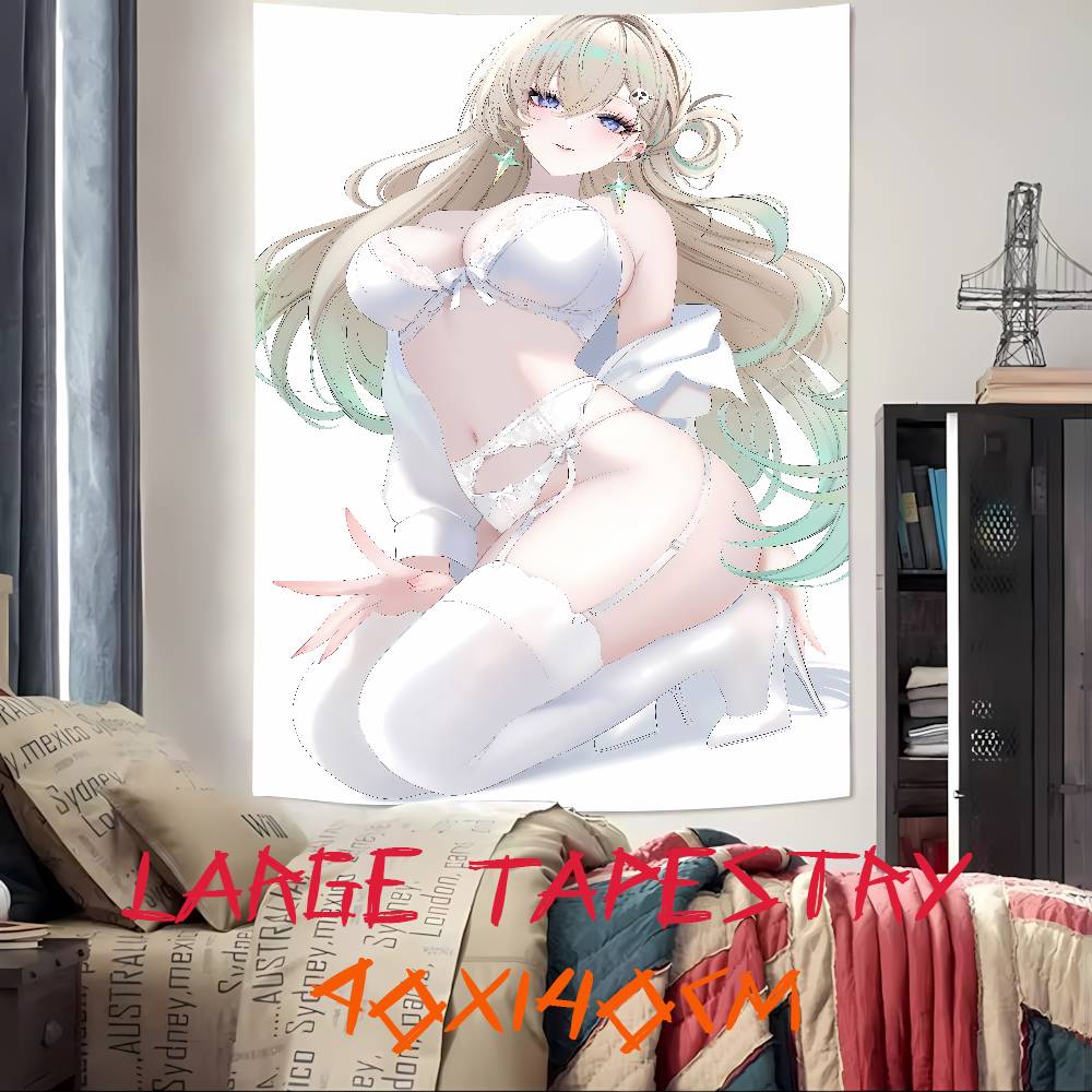 Kawaii Hot Pretty Cute Girl Lynae Popular Cool WuWa Gaming Tapestry Wall Cloth Tapestries Decor Wall Carpet Bedroom Decoration