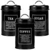 3Pcs Tea Coffee Sugar Canisters Set Space Saving Food Storage Jars Canisters Tea Organizer Airtight Coffee Container for Home