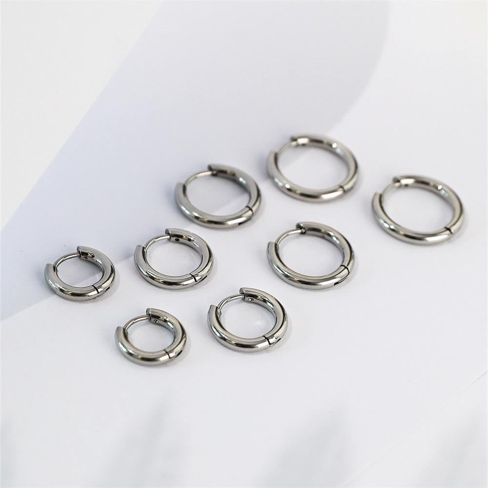Sleek Sterling Silver Earrings: Trendy Hoops & Cartilage Studs for Men & Women – Wear Comfortably Overnight.