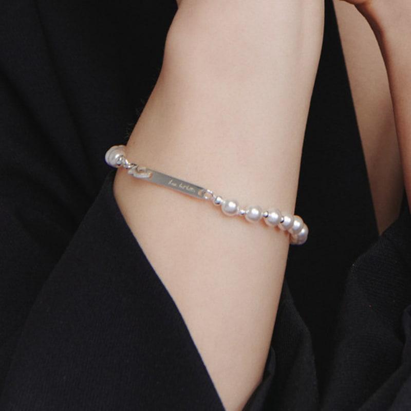 LUNNE Silver 925 Ball Pearl Bracelet #LSB12
