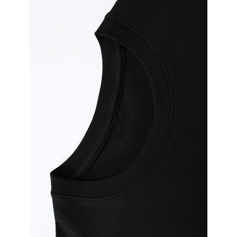 European sizes Men's Summer T-Shirt with Black Dragon Print, Short Sleeve Round Neck Tee for Outdoor and Casual Attire