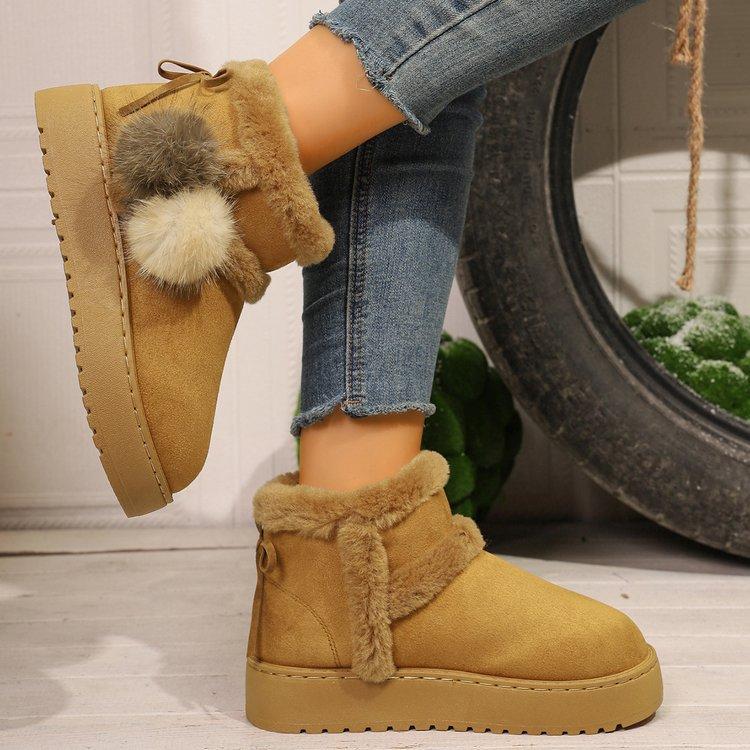 Winter Casual Warm Women's Cotton Shoes Large Size Thick Soled Women's Snow Boots Women's Boots