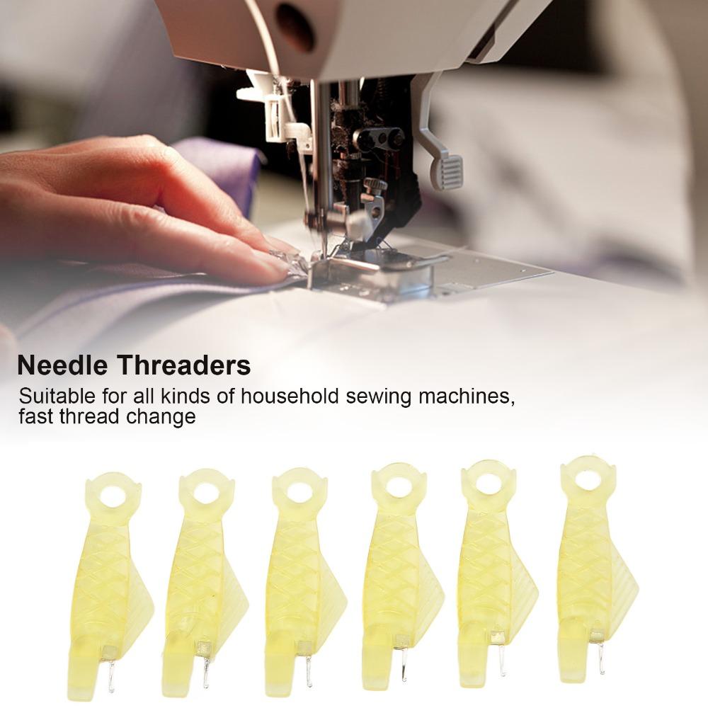 100Pcs Yellow Fish Needle Threader Fish Mouth Design Sewing Machine Threader Home Use