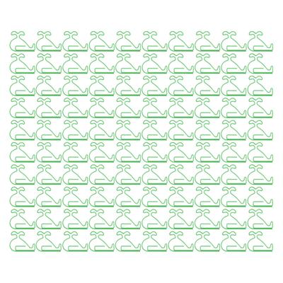 100pcs Paper Clips Whale Look Exquisite Skid Resistance Cute Paper Clips for Office School Green