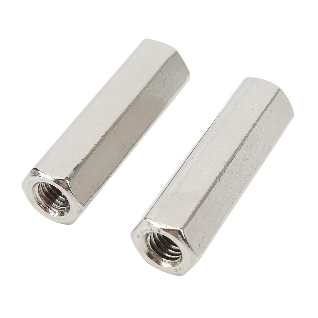 5 Pcs Hex Coupling Nut M10 X 1.5 Female Thread 17mm Outer Diameter 60mm Length Nuts Connector 304 Stainless Steel Silver Rod Coupling Nuts
