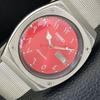 AUTOMATIC VINTAGE SEIKO JAPAN 7009A MENS ARABIC RED COLOR DIAL WATCH A701393-5 R206a-a701393