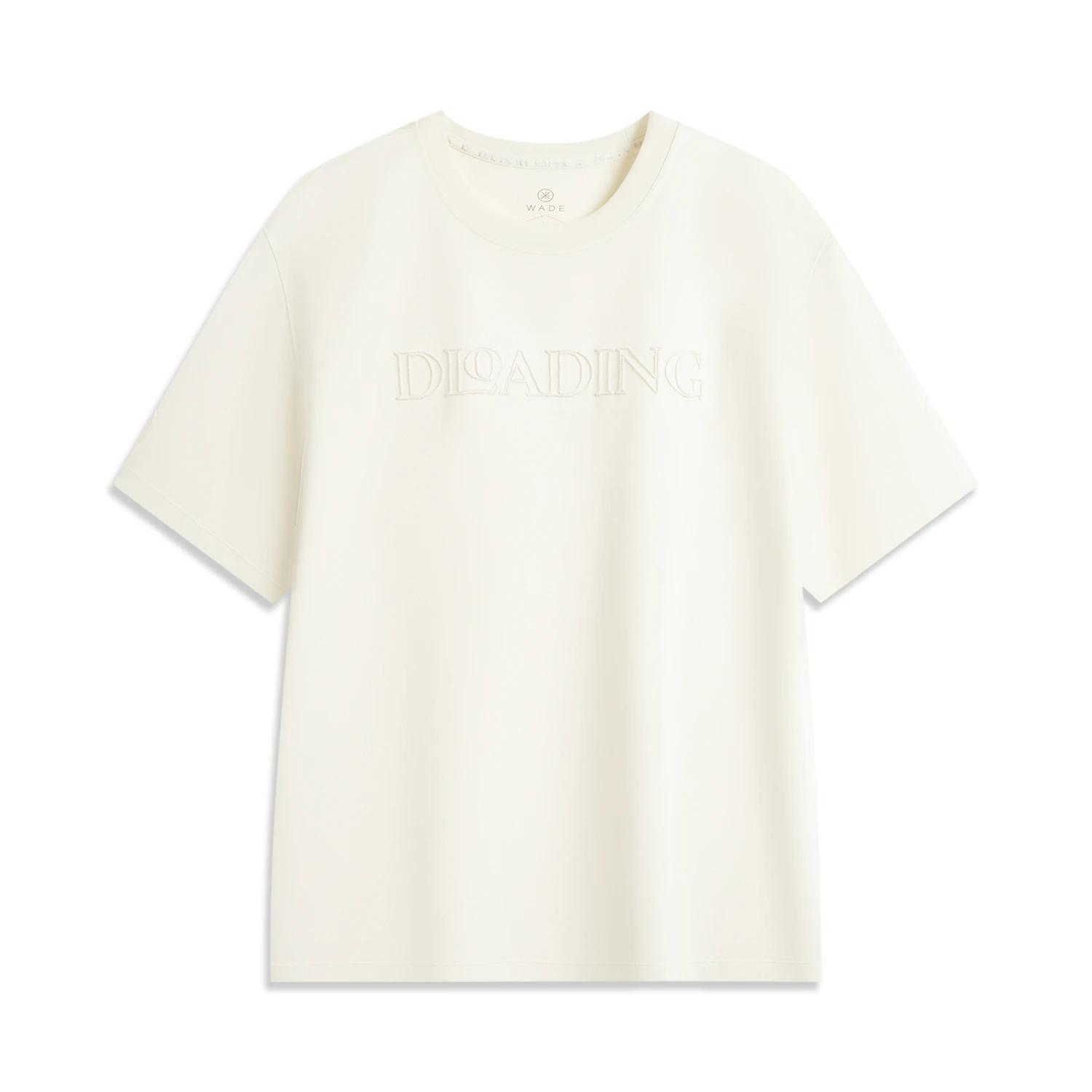 Li Ning T Shirts Men s Ecru Crew Neck Moderate Straight Fit AHSV813-6 L