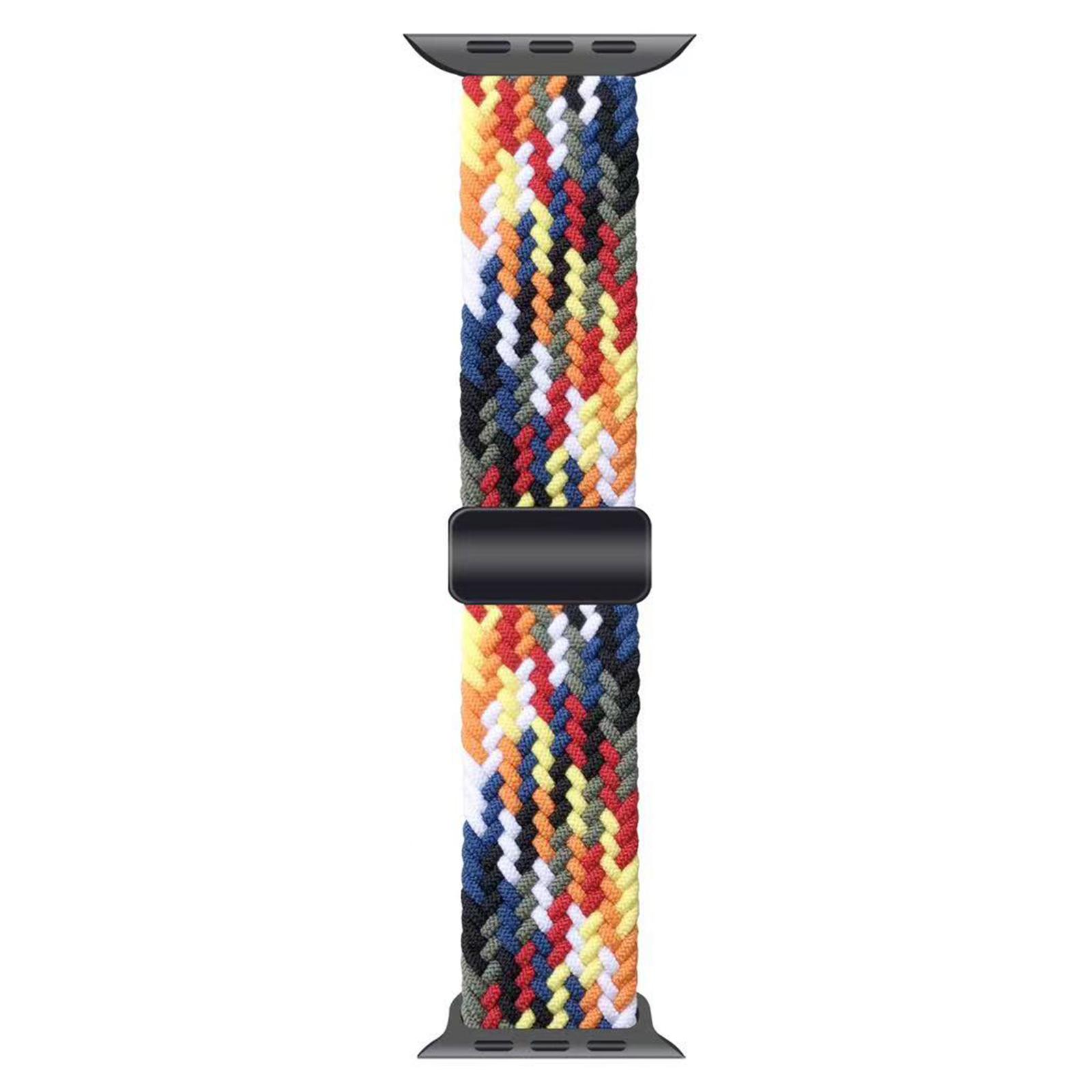 

Ремінець для Apple Watch Series 10 42mm/9 8 7 41mm/SE (2023) SE (2022) SE 6 5 4 40мм/3 2 1 38мм Магнітний Нейлоновий Плетений Ремінець Multi-Color
