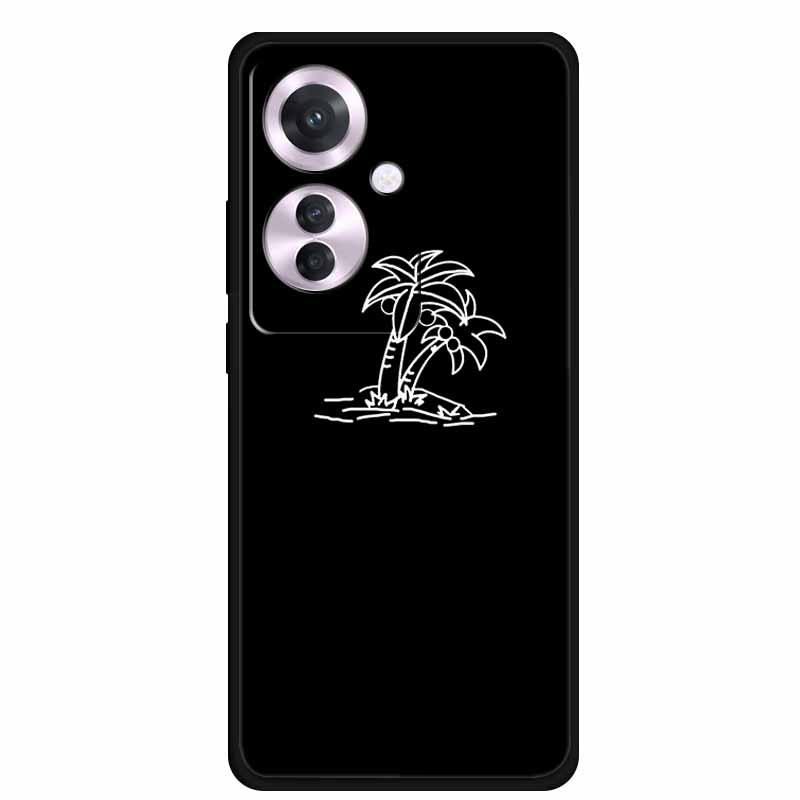 Reno 11F F25 Pro 5G Schwarze TPU Weiche Handyhülle, Einfaches Linien-Design