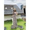 Ethnic style lace suspender dress women's summer bohemian Thai style Xinjiang seaside vacation stepmother hip wrap dress