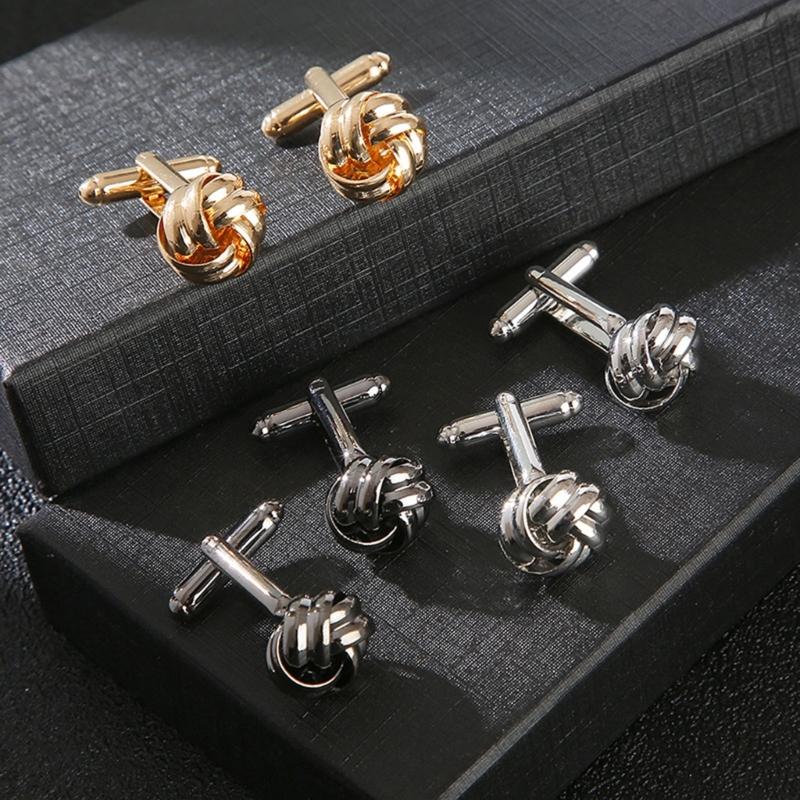 Twist Knot Cufflink Classic Shirt Cuff Buttons Alloy Men Grooms Cufflink Studs Luxury Charm Shirt Fashion Jewelry