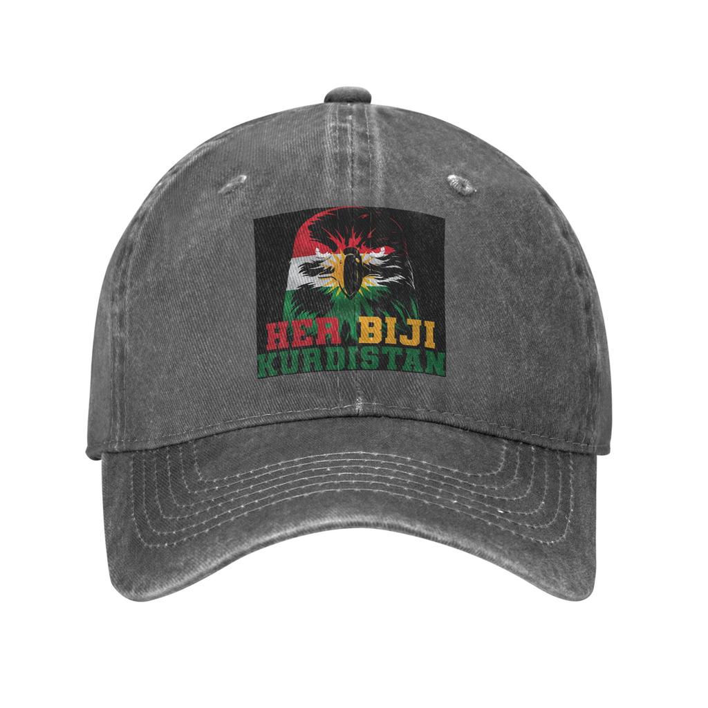 Unisex Baseball Hats Her Biji Kurdistan Flag Eagle Denim Fabric Streetwear Baseball Caps Hip Hop Cap Casquette