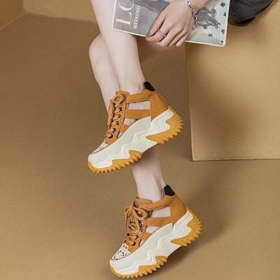 Summer Women Chunky Sandals Hollow Out Sneakers Ladies Breathable Heighten Platform Shoes Youth Girls Fashion Retro Trainers