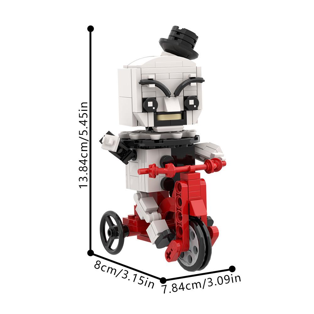 Horror Movie Bicycle Art BrickheadZ Doll Model Building Blocks Art the Clowned Evil Clown Figure Assembling Toy Halloween