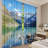 2Pcs Landscape Curtain Lake Louise Banff National Park Canada Lakeside Rocks Clear Water Scenic For Living Room Bedroom Kitchen