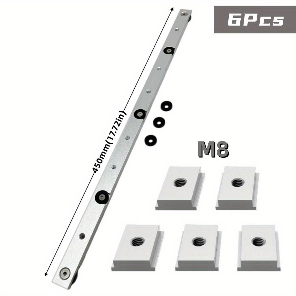 6pcs T Track Miter Bar Slider Kit , Aluminium Alloy T-Slider T Slot Miter Track - Table Saw Gauge Rod T Slot Miter Gauge Slider