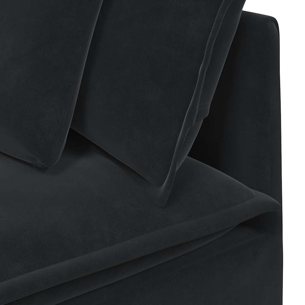 Modular Sofa Corner Module with Cushions Black 100 Cm