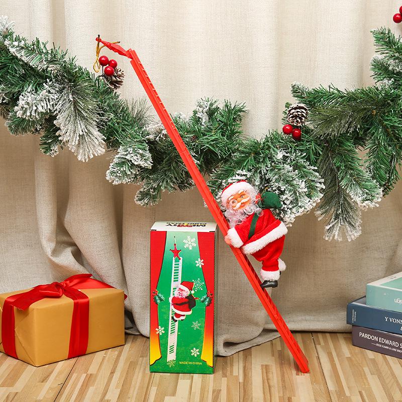 Electric Climbing Santa Music Pendant – Christmas Parachute Ladder Decoration
