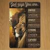 Metal Poster Inspirational Lion God Says You Are Wall Art Home Decor