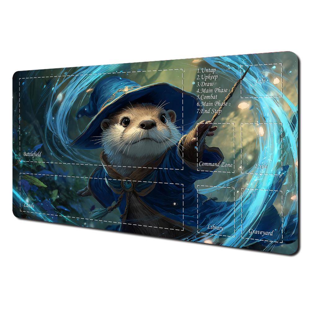 Otter Mage theme anime Magic Playmat Card Battle Gaming Mat with zone mtg playmat Xcm desk mat suitable for game gathering