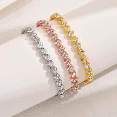European and American Light Luxury Roman Zircon Crystal Bracelet: Women's Fashion Jewelry with Inlaid Rhinestones