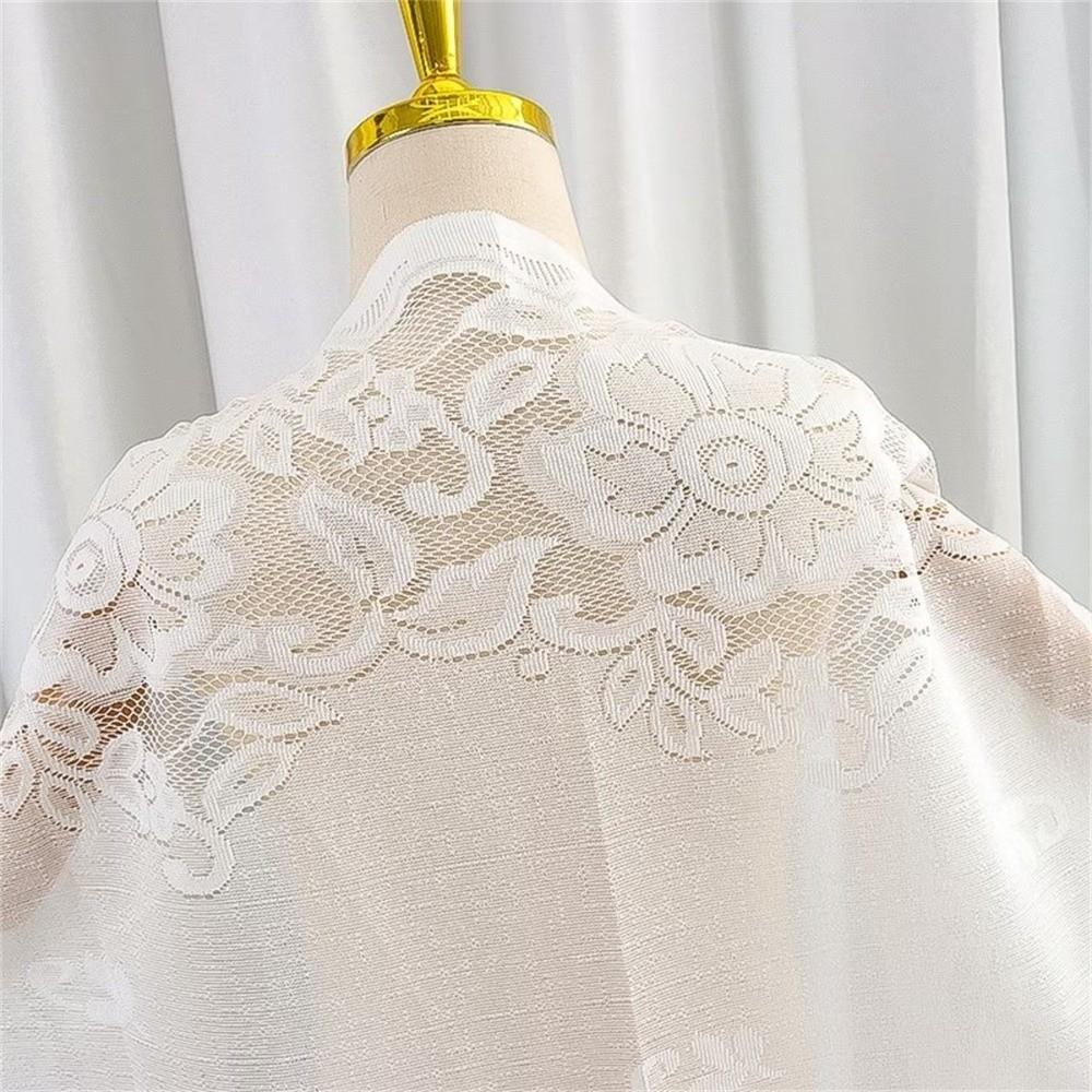 Einfarbiger Tüllschal Hohlquasten-Schal Neue V-Ausschnitt Strickjacken