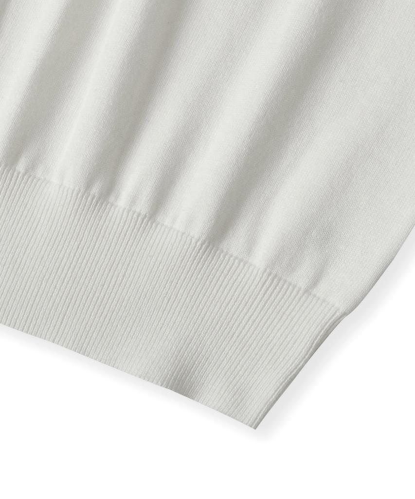 ASP Cotton Short Sleeve Collared Knit - Ivory