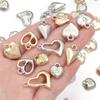 20pcs/lot 6 Style Heart Shape CCB Pendants Charm Necklace Earring Pendants For DIY Jewelry Making Bracelet Handmade Accessories
