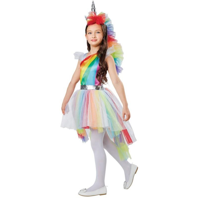 Kostium na imprezę Halloweenową dla dziewczynek My Little Pony Jednorożec Tęczowa Sukienka Strój Cosplay
