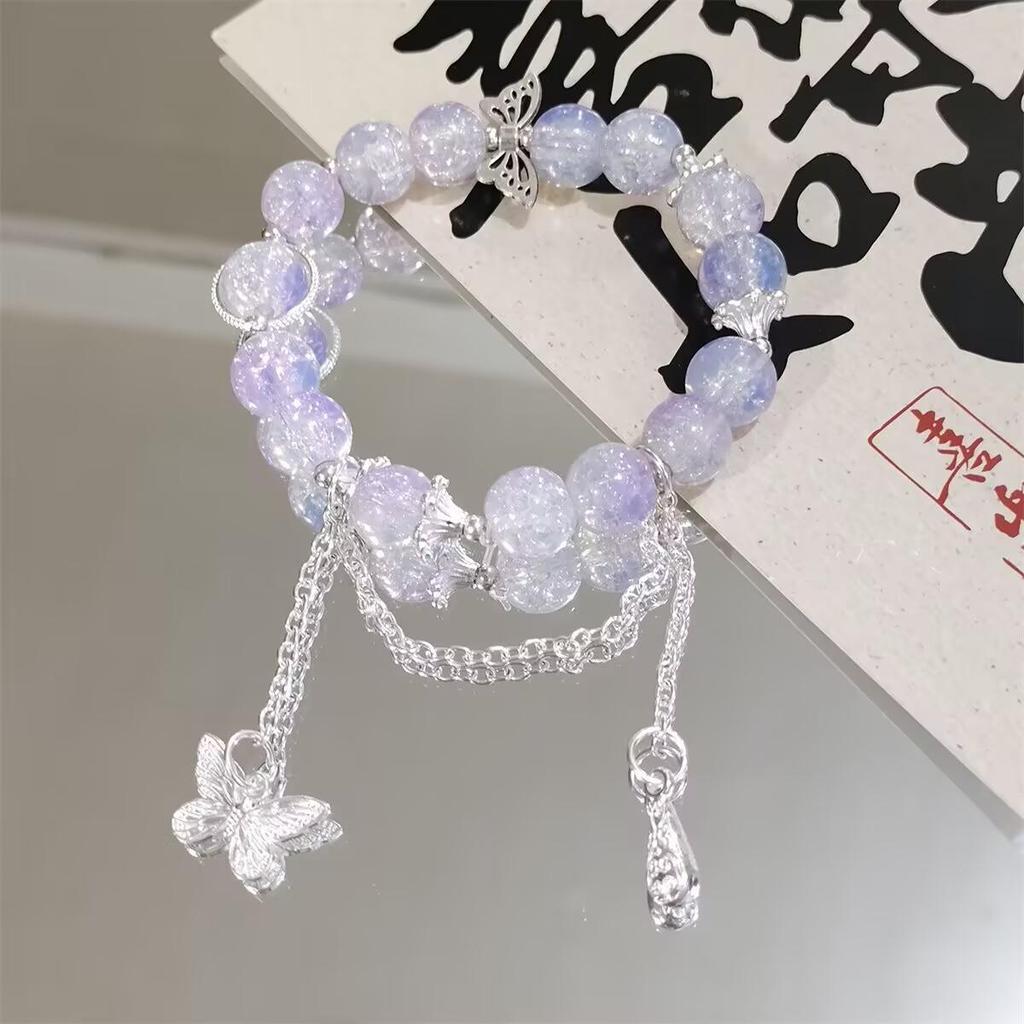 Set di Braccialetti da Donna di Alta Gamma Nove Pezzi con Design a Farfalla in Stile Cinese