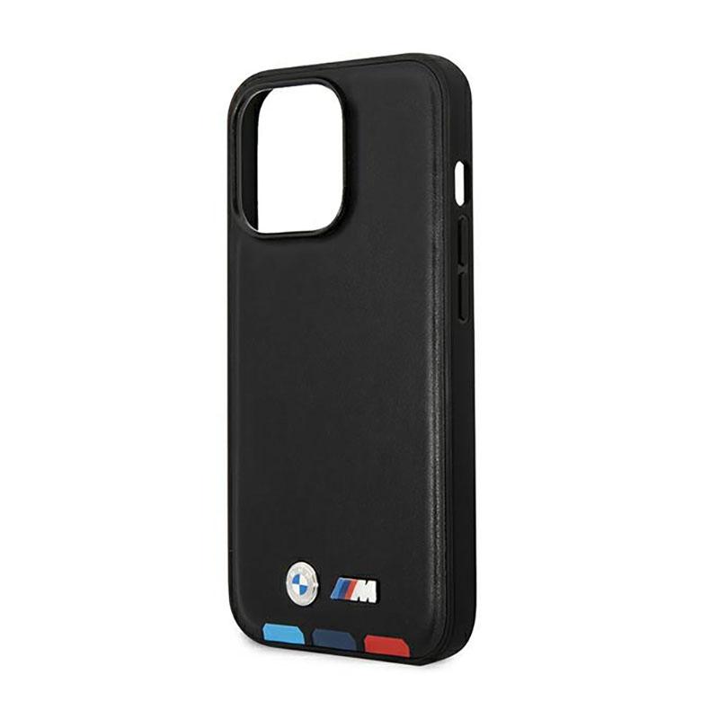 Bmw Leather Hot Stamp Tricolor Magsafe - Etui Iphone 14 Pro (Czarny)
