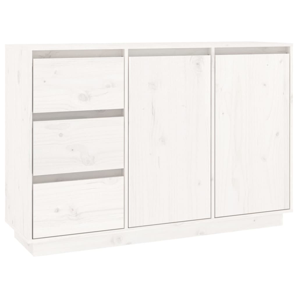 Vidaxl Cabinet, White, 111X34X75 Cm, Solid Pine Wood