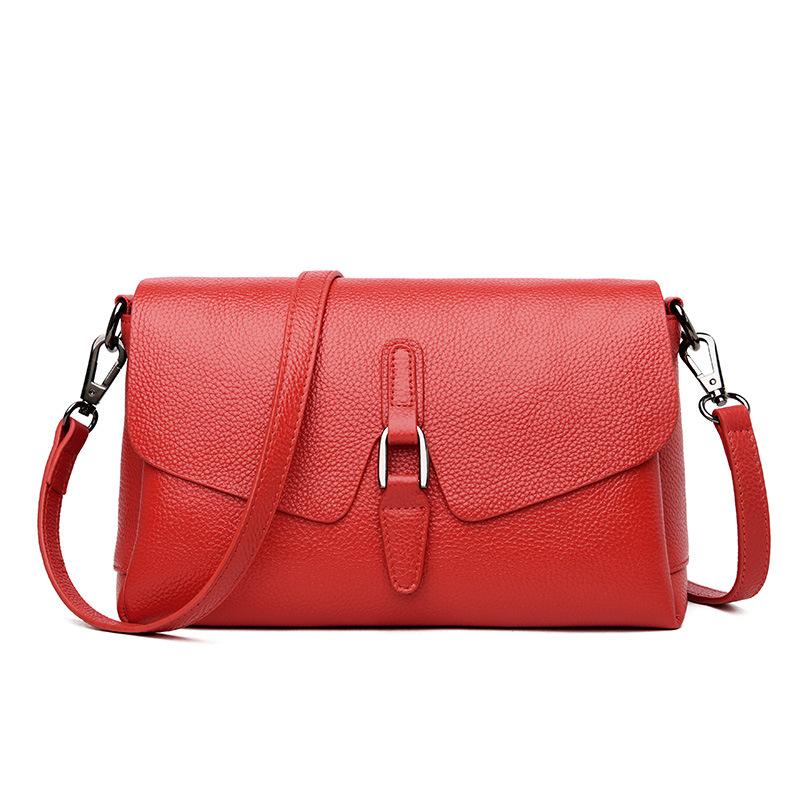 Lässige Damen-Achseltasche aus der ersten Schicht Rindsleder für Mütter mittleren Alters, Mahjong-Taschen, Umhänge-Messenger-Tasche aus echtem Leder