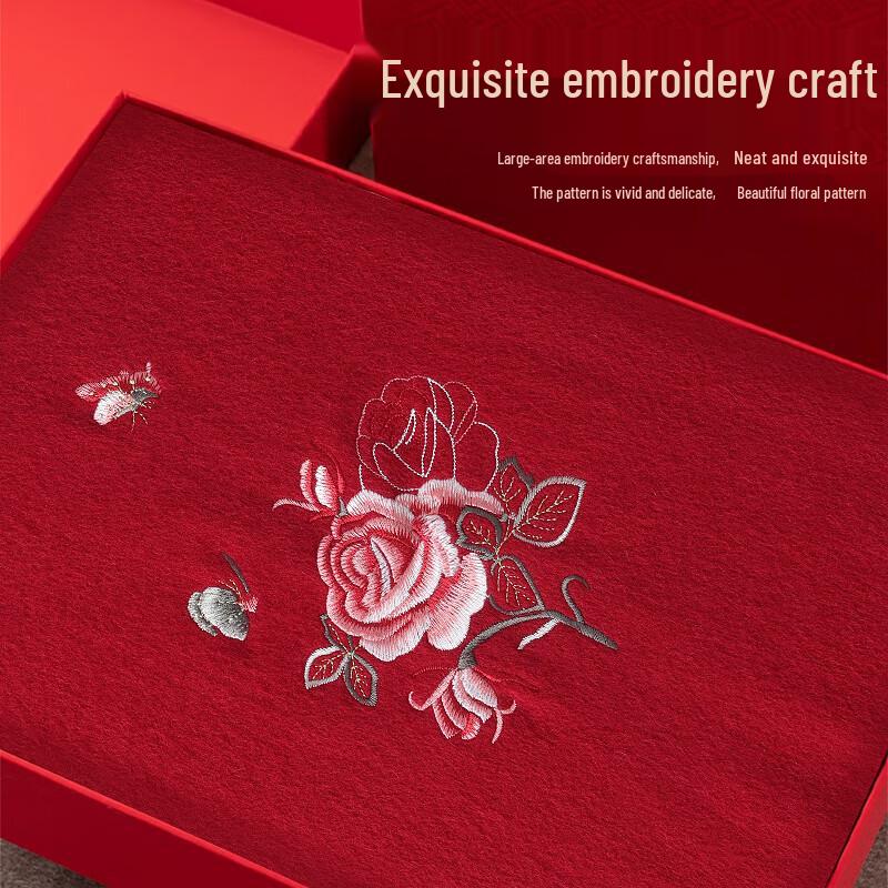 Hengyuanxiang 100% Wool Embroidered Scarf Shawl