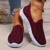 Women's New Summer Solid Casual Shoes Slip-on Flat Shoes Breathable Lightweight Large Size Flying Woven Shoes