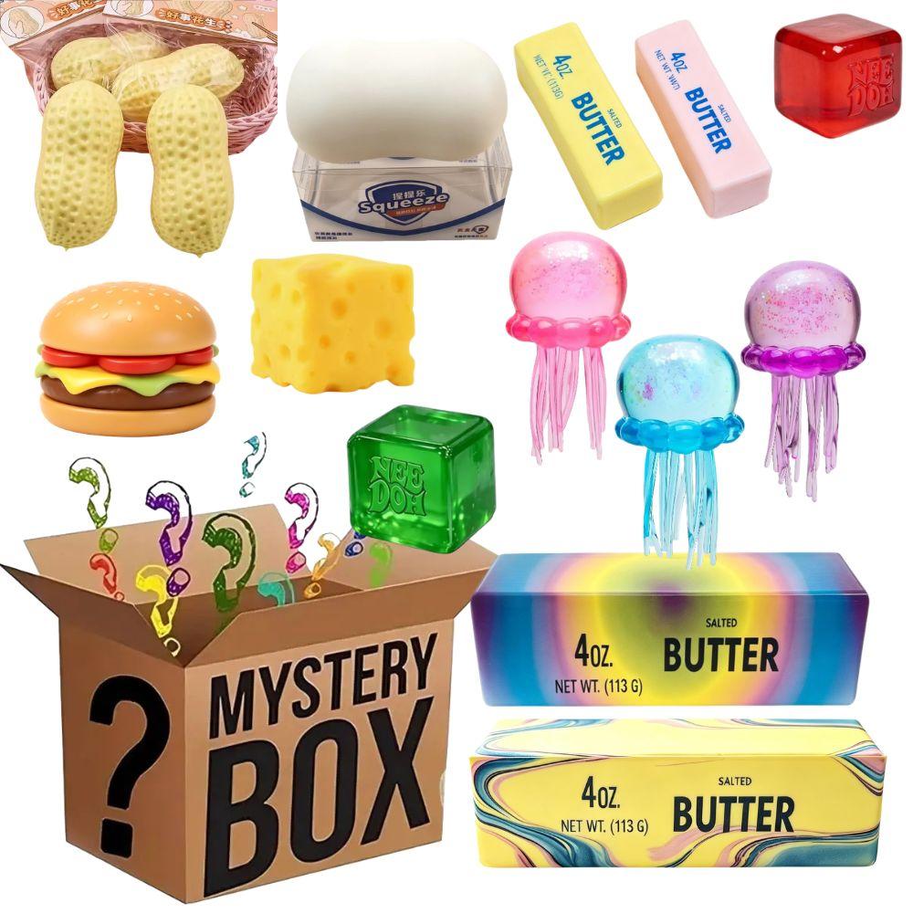 Kawaii Cat Paw Mochi Squishy Blind Box Mystery Set Simulated Food Squeeze Fidget Anti-Stress