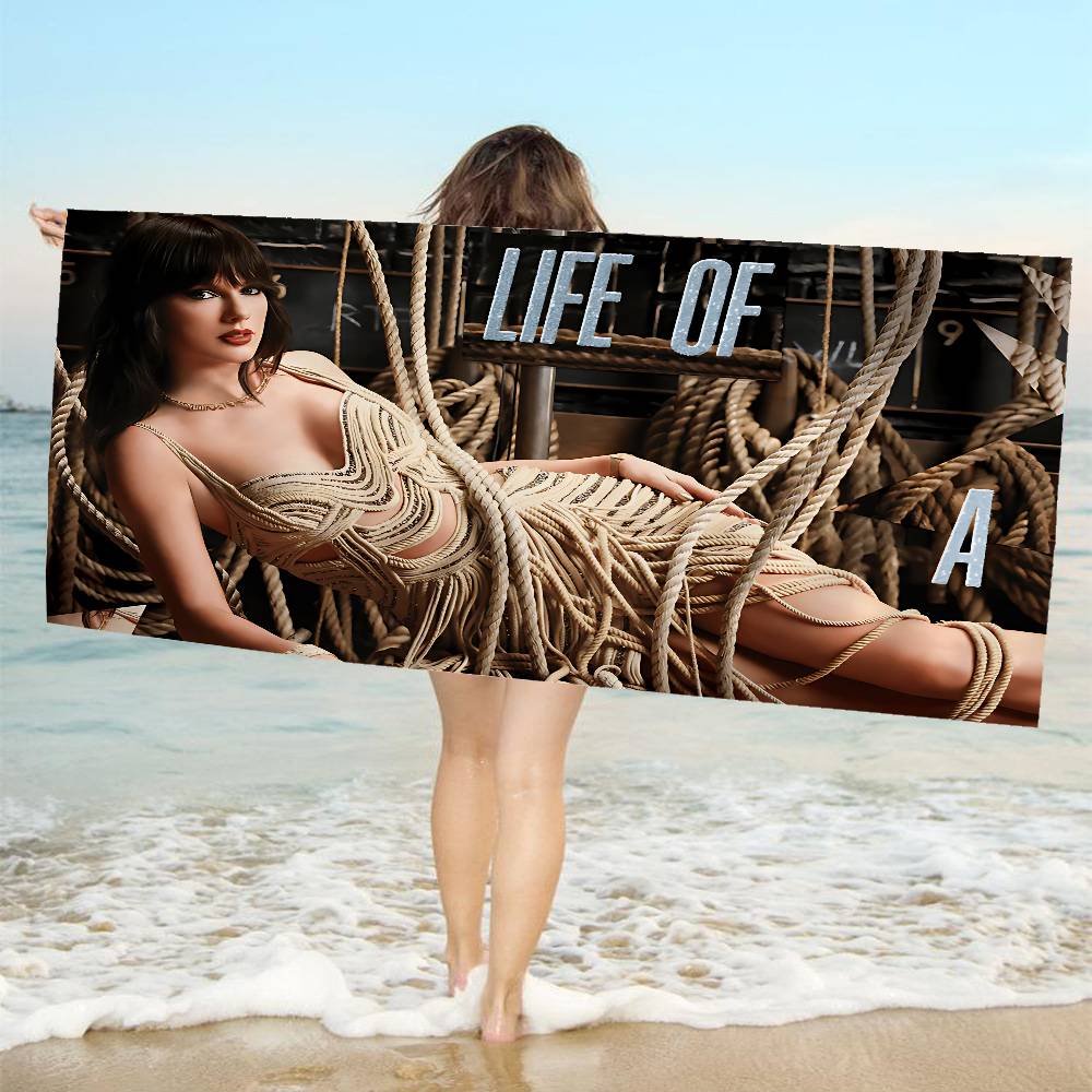 T-Taylor-SwiftS Singer Microfiber Blanket Quick Drying Beach Towels Oversized Printing Super Absorbent Pool Towel Blanket