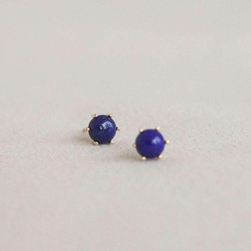 

modernlike 14k gold lapis six-prong stud earrings Yellow Gold